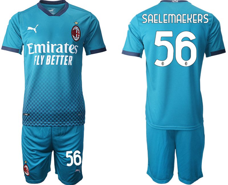 Men 2020-2021 club AC milan away #56 blue Soccer Jerseys->ac milan jersey->Soccer Club Jersey